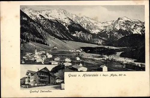 Ak Hinterstein Bad Hindelang im Oberallgäu, Totale, Gasthof Steinadler