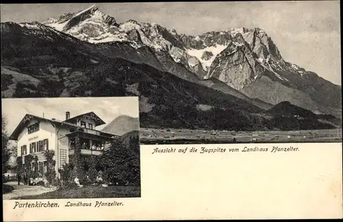 Ak Garmisch Partenkirchen in Oberbayern, Zugspitze vom Landhaus