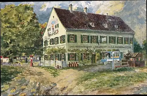 Künstler Ak Oberföhring Bogenhausen München Bayern, Schlosswirt