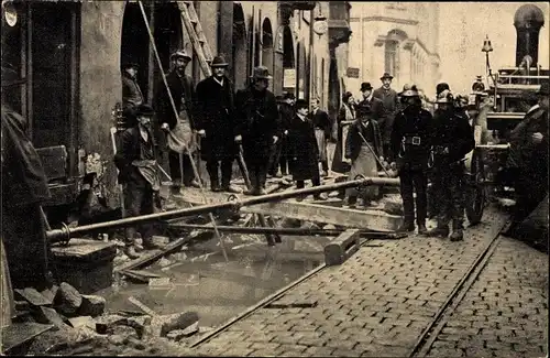 Ak Nürnberg in Mittelfranken, Winklerstraße nach der Hochwasser Katastrophe, 1909