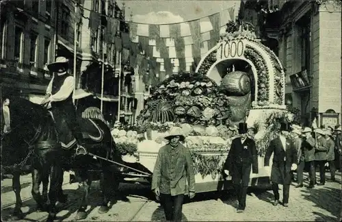 Ak Kassel in Hessen, Wagen der Gartenbaukunst, Gemüsewagen, 1000 jähriges Stadtjubiläum