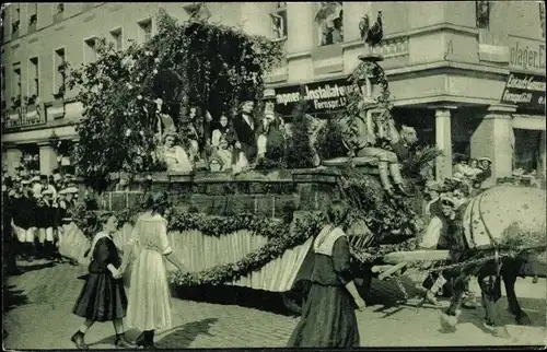 Ak Kassel in Hessen, Märchenwagen mit Brüder Grimm