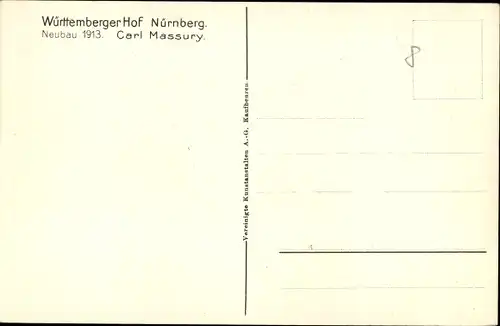 Ak Nürnberg in Mittelfranken Bayern, Hotel Württemberger Hof, Gartenrestaurant