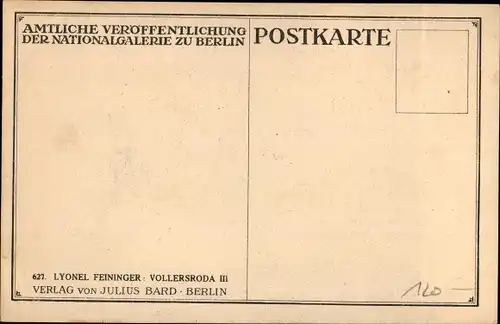 Künstler Ak Feininger, Lyonel, Vollersroda III, Nationalgalerie Berlin