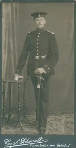 Carte de Visite Deutscher Soldat in Uniform, Carl Schmidt Königsbrück