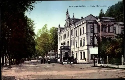 Ak Bad Blankenburg Schwarzatal in Thüringen, Hotel Chrysopras