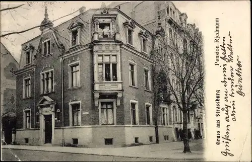 Ak Strasbourg Straßburg Elsass Bas Rhin, Pension Riedmann