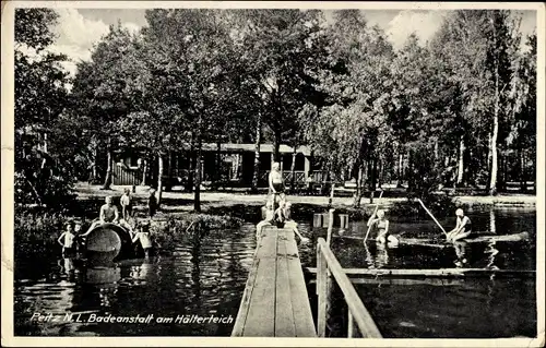 Ak Peitz in der Niederlausitz, Badeanstalt am Hälterteich