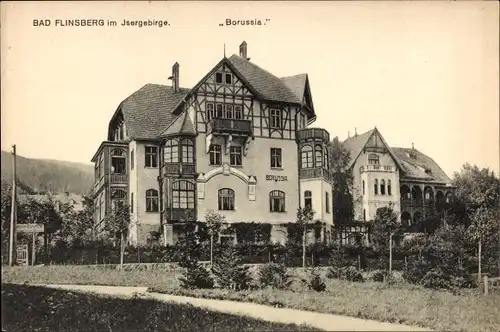 Ak Świeradów Zdrój Bad Flinsberg Schlesien, Isergebirge, Villa Borussia