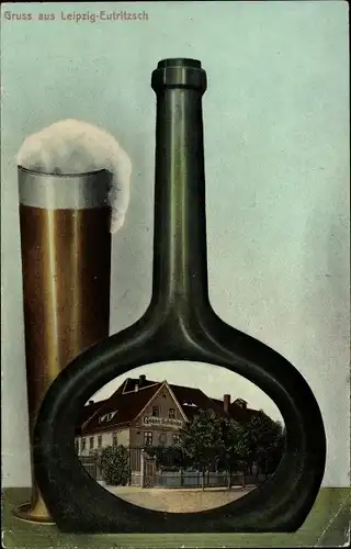 Passepartout Ak Eutritzsch Leipzig in Sachsen, Gosenschänke, Bierglas