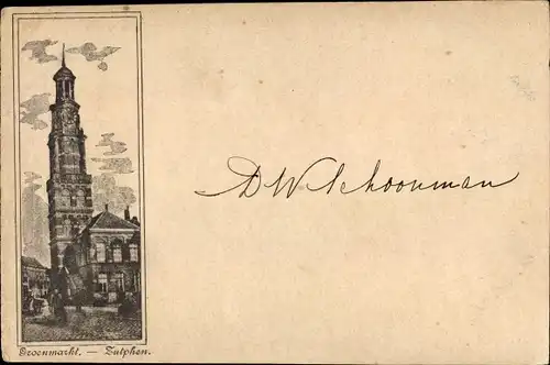 Ak Zutphen Gelderland, Groenmarkt