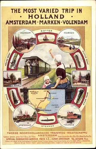 Ak Niederländische Eisenbahn, Reklame, Tweede Noordhollandsche Tramweg Maatschappij