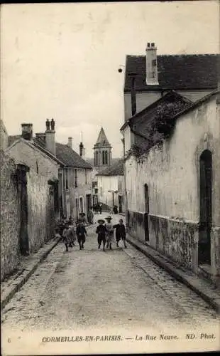 Ak Cormeilles en Parisis Val d'Oise, La Rue Neuve