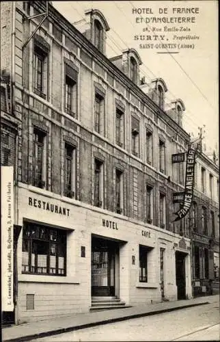 Ak Saint Quentin Aisne, Hotel de France et d'Angleterre, Rue Emile Zola