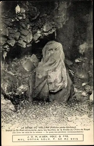 Ak Royat Puy de Dôme, Le Genie du Volcan, Statue de St. Mart