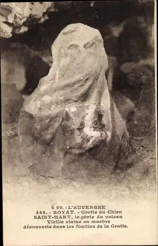 Ak Royat Puy de Dôme, Grotte du Chien, Saint Mart, le genie du volcan