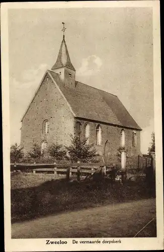 Ak Zweelo Drenthe, De vermaarde dorpskerk