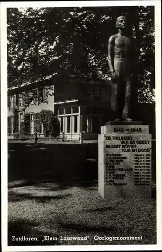 Ak Zuidlaren Drenthe Niederlande, Klein Laarwoud, Oorlogsmonument