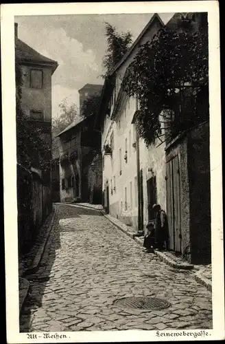 Ak Meißen in Sachsen, Blick in die Leinewebergasse, Kinder