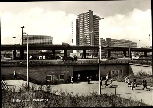 Ak Halle an der Saale,, Hochstraße, Hochhaus