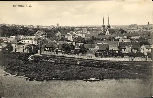 Ak Grimma in Sachsen, Panorama, Kirche