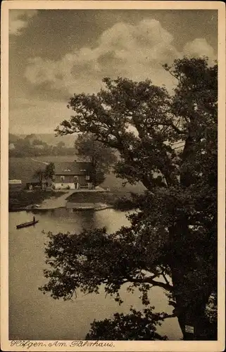 Ak Höfgen Grimma in Sachsen, Blick auf das Fährhaus, Flusspartie