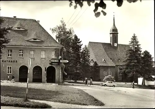 Ak Limbach Oberfrohna in Sachsen, Rathaus und Kirche