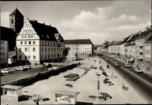 Ak Eilenburg an der Mulde, Rathaus, Markt, Fontäne