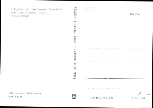 Ak St. Egidien, Unseren lieben Frauen Kirche mit Lungwitzbach