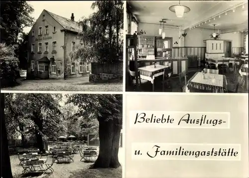 Ak Meinsdorf Callenberg in Sachsen, Gasthaus Tannmühle, Außen- und Innenansichten