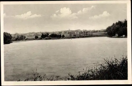 Ak Neudorf Harzgerode am Harz, Badeteich