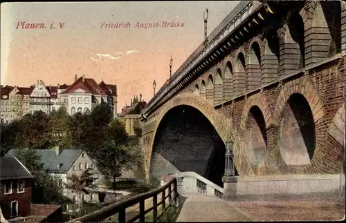Ak Plauen im Vogtland, An der Friedrich August Brücke
