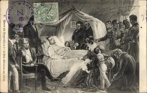 Ak Mort de Napoleon 1. a Sainte Helene en 1821