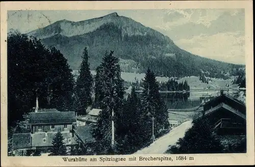 Ak Spitzingsee Schliersee in Oberbayern, Wurzhütte