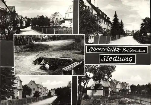 Ak Obercrinitz Crinitzberg in Sachsen, Ortsansichten, Straßenansichten, Park