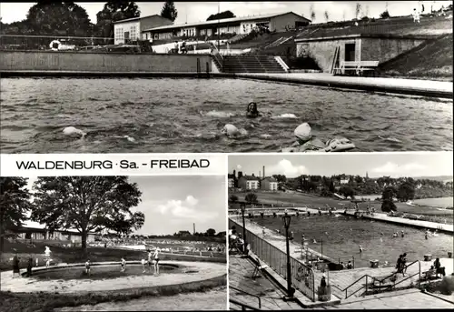 Ak Waldenburg in Sachsen, Freibad