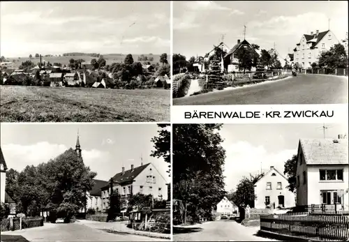 Ak Bärenwalde Crinitzberg in Sachsen, Panorama, Straßenansichten