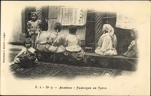 Ak Algerien, Fabrique de Tapis, Teppichweber