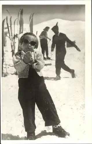 Ak Prinzessin Margriet der Niederlande, April 1947, Skiurlaub Schweiz