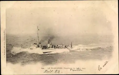 Ak Französisches Kriegsschiff, Flibustier, Torpilleur