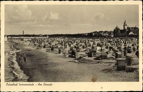Ak Świnoujście Swinemünde Pommern, Strand