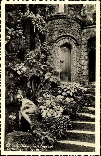 Ak Ústí nad Labem Aussig an der Elbe, Heinrichsburg im Lumpepark