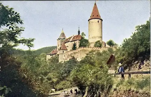 Ak Křivoklát Pürglitz Mittelböhmen, Blick auf die Burg