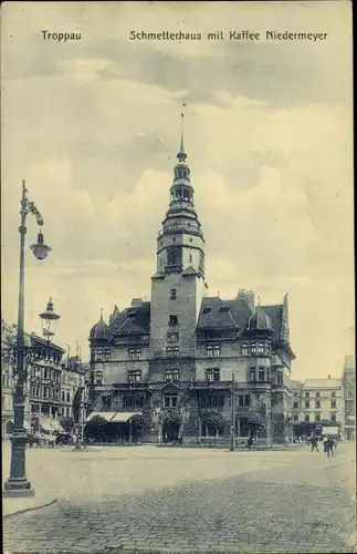 Ak Opava Troppau Region Mährisch Schlesien, Schmetterhaus mit Café Niedermeyer