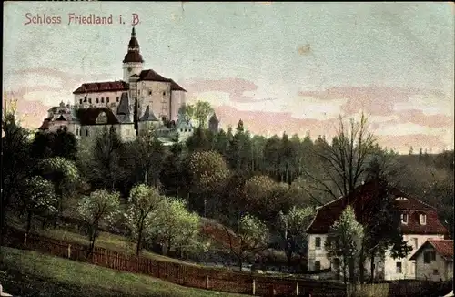 Ak Frýdlant v Čechách Friedland Reg. Reichenberg, Partie am Schloss