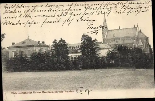 Ak Séroule Vierves Namur Wallonien, Etablissement des Dames Ursulines