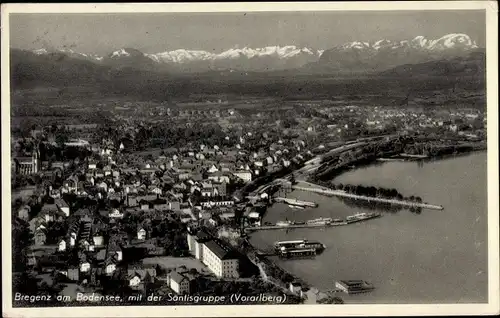 Ak Bregenz am Bodensee Vorarlberg, Panorama mit Santisgruppe