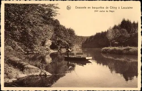 Ak Chiny sur Semois Wallonien Luxemburg, Descente en barquettes de Chiny a Lacuisine