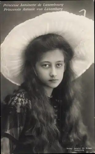Ak Prinzessin Antonie von Luxemburg, Portrait