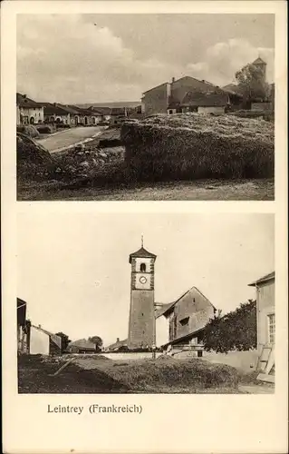Ak Leintrey Meurthe et Moselle, Kirchturm, Dorfpartie